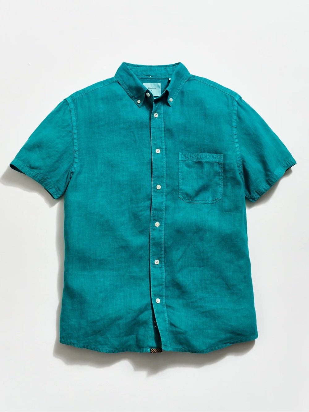Billy Reid Teal Short-Sleeve Button-Down Shirt